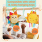 B. Toys- B. Baby- Wooden Baby Play Gym - Activity Mat - Starry Sky - 3 Hanging Sensory Toys - Natural Wood - Babies, Infants