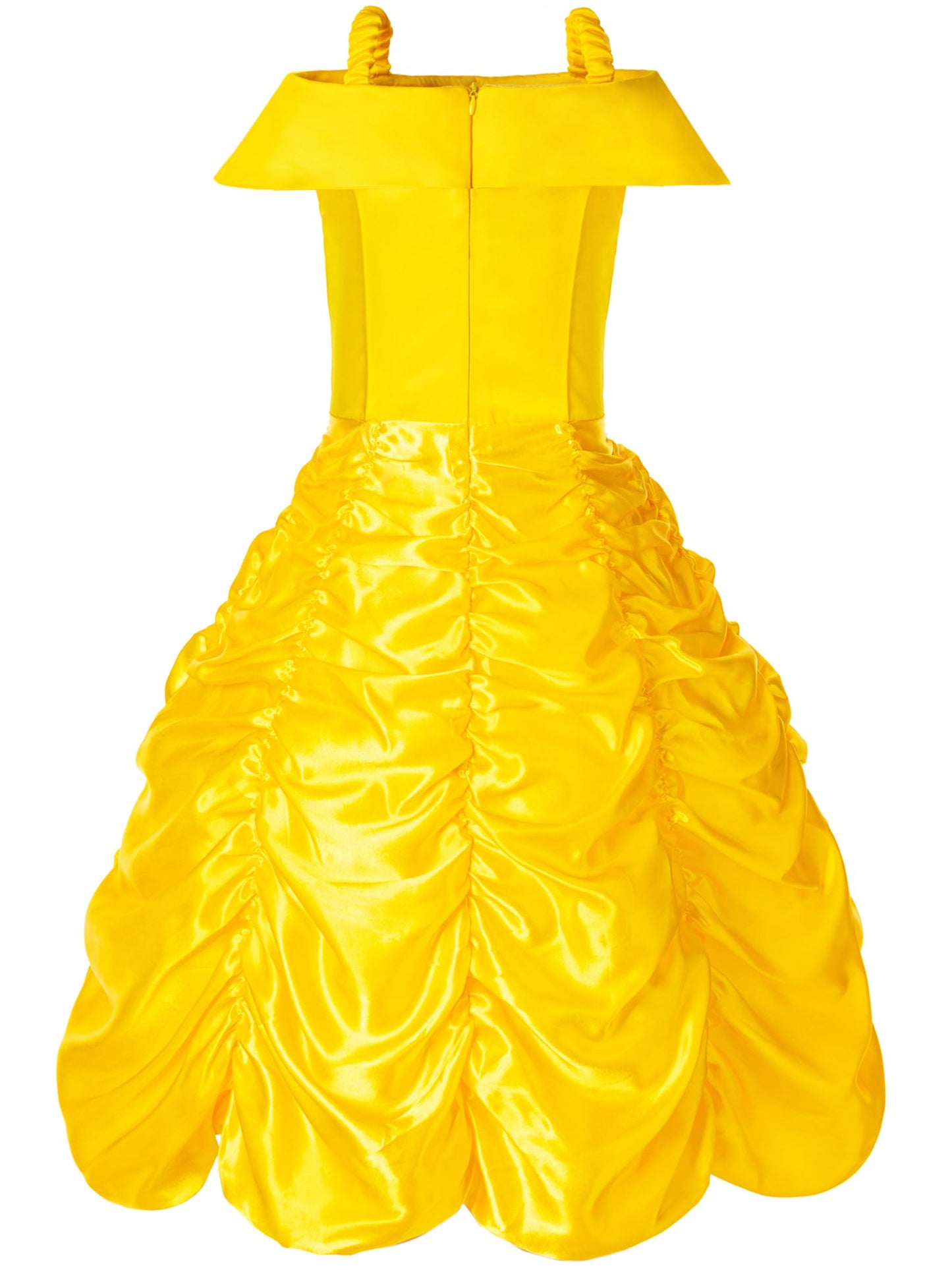 Funna Princess Costume Layered Dress Off Shoulder For Girls Dress Up With Accessories Yellow, 7 Years