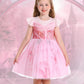 Marendyee Pink Witch Dress For Girls Halloween Costume Kids Tulle Dresses Flutter Sleeve (9-10 Years)