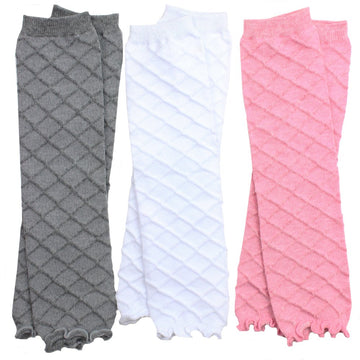 Judanzy 3 Pairs Of Girls Baby Leg Warmers For Newborn, Infant, Toddler, Child (Newborn (Up To 15 Pounds), Pink, Gray, White)