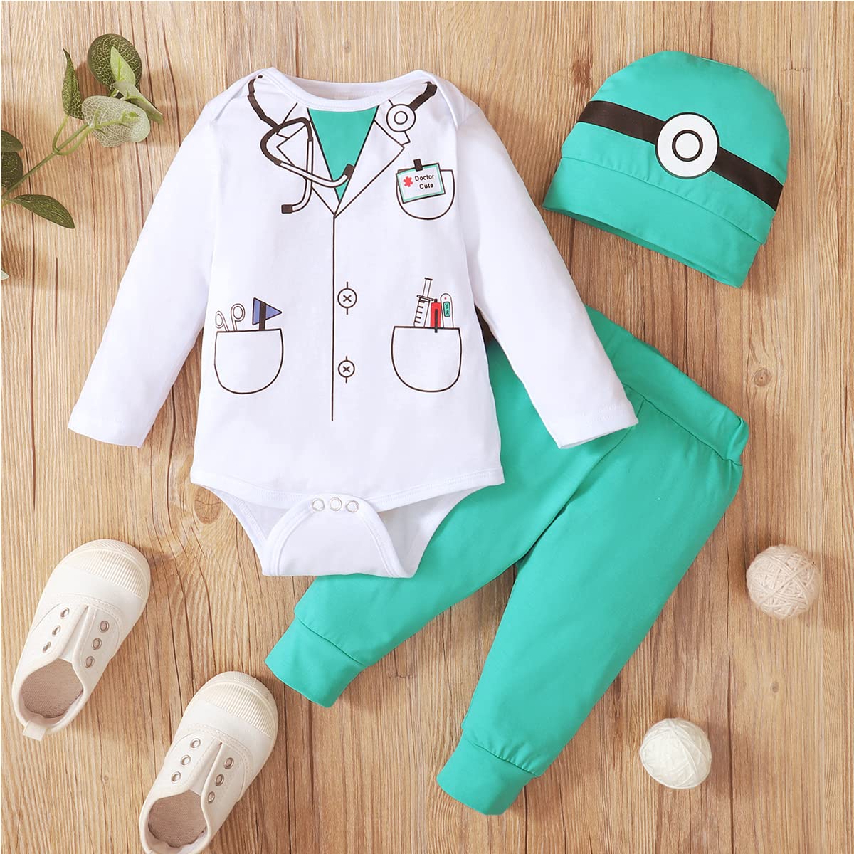 Singcoco Baby Boy Girl Costume Outfit Doctor Costume Outfit Surgeon Costume (Doctor, 6-12 Months)