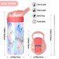 Butterfly Girls Water Bottle With Straw And Carry Handle Rainbow Cute Animals Vacuum Insulated Stainless Steel Bottles Leak-Proo