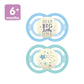 Mam Perfect Night Baby Pacifier, Patented Nipple, Glows In The Dark, 2 Pack, 6-16 Months, Boy (Design May Vary)