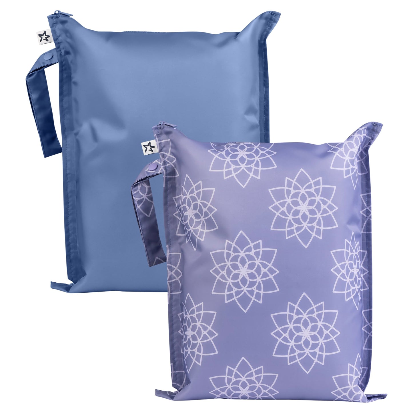 Tiny Twinkle Mess Proof Wet Bags | 2-Pack Reusable Waterproof Wet Bags for Swimsuits | Baby Clothes | Travel & Diaper Bag (Lotus