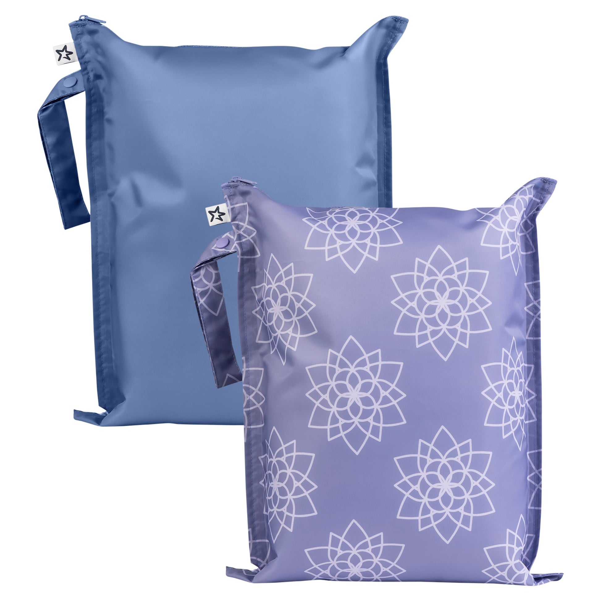 Tiny Twinkle Mess Proof Wet Bags | 2-Pack Reusable Waterproof Wet Bags for Swimsuits | Baby Clothes | Travel & Diaper Bag (Lotus
