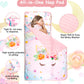 Toddler Nap Mat With Removable Pillow And Soft Dot Minky Blanket Pea Pod Kids Unicorn Napping Mats, Extra Large Rolled Slumber B