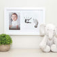Little Pear Baby Handprint & Footprint Frame, Gender-Neutral Baby Prints Frame, Baby Girl Or Baby Boy Prints Picture Frame, Whit