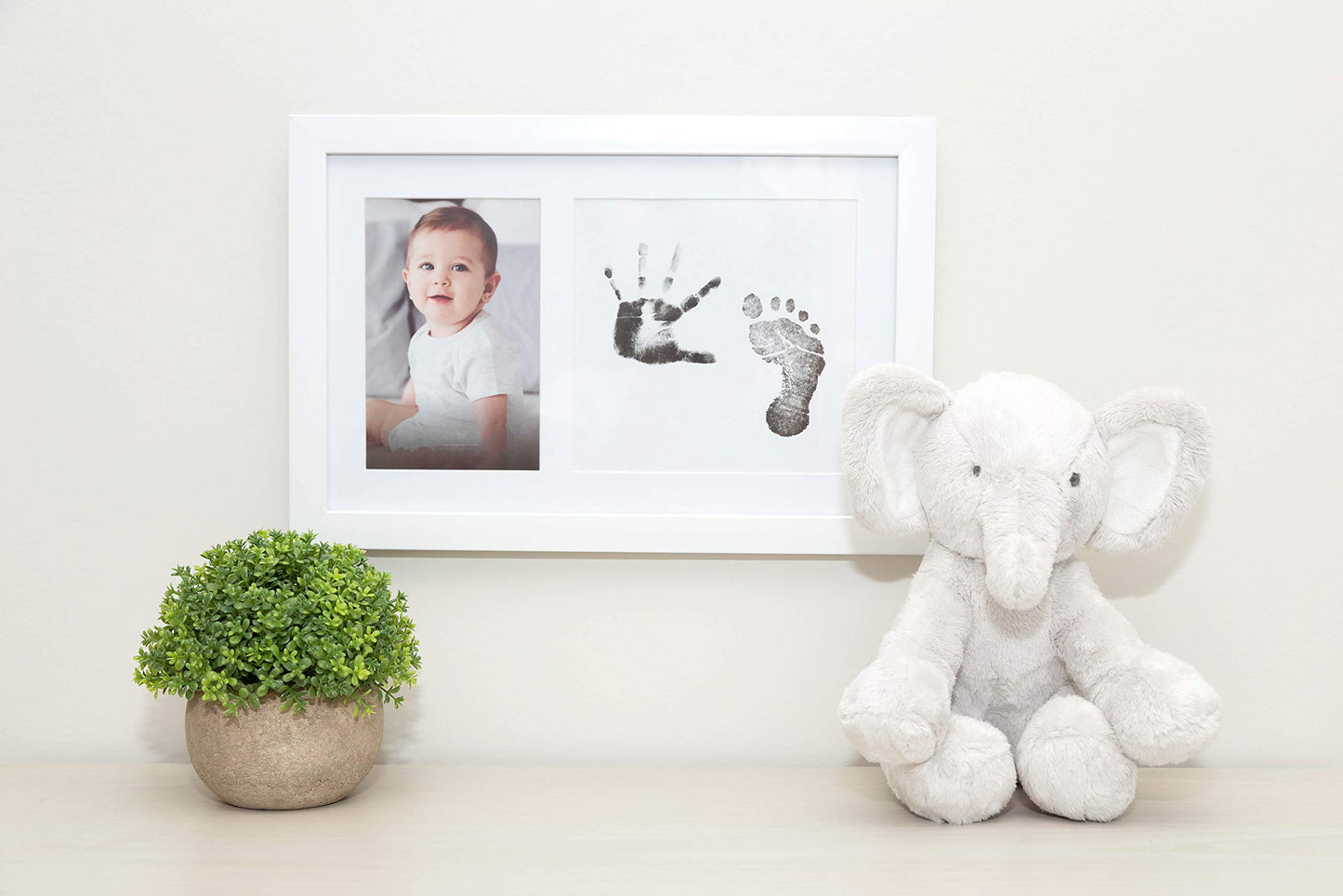 Little Pear Baby Handprint & Footprint Frame, Gender-Neutral Baby Prints Frame, Baby Girl Or Baby Boy Prints Picture Frame, Whit