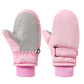 American Trends Winter Mittens For Toddler Ages 2-4 Snow Gloves Ski Kids Mittens Warm Gloves Pure Pink S(Fits 2-4 Years)