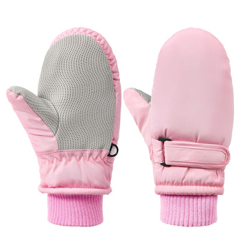 American Trends Winter Mittens For Toddler Ages 2-4 Snow Gloves Ski Kids Mittens Warm Gloves Pure Pink S(Fits 2-4 Years)