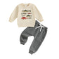 Fernvia Toddler Baby Boy Fall Clothes Animal Print Long Sleeve Pullover Tops + Drawstring Pants Winter Outfits (C-Fish grey, 4-5