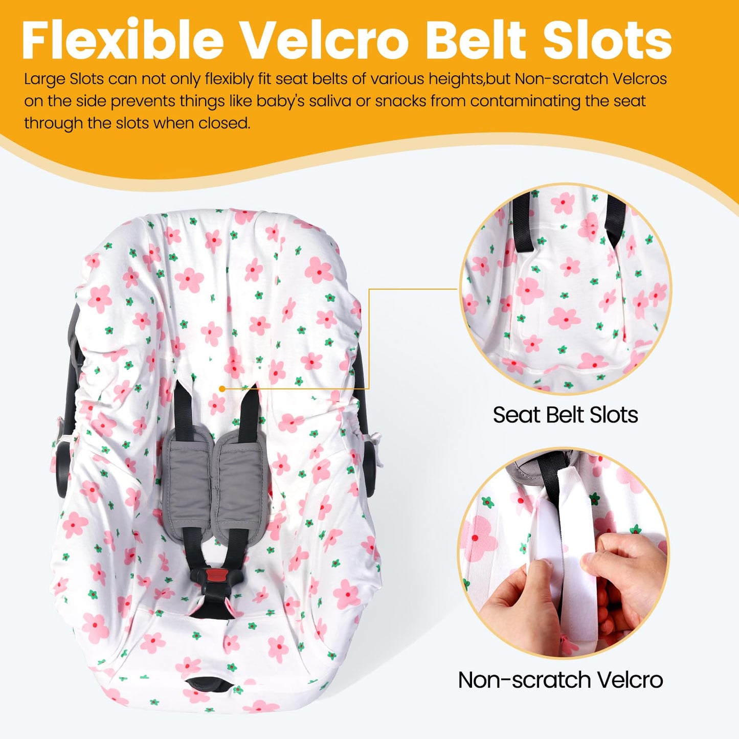 Orzbow Infant Car Seat Cover Liner, Universal Fit Carseat Protective Cover, Made Of 100% Cotton - Breathable Prevent Wear & Dirt