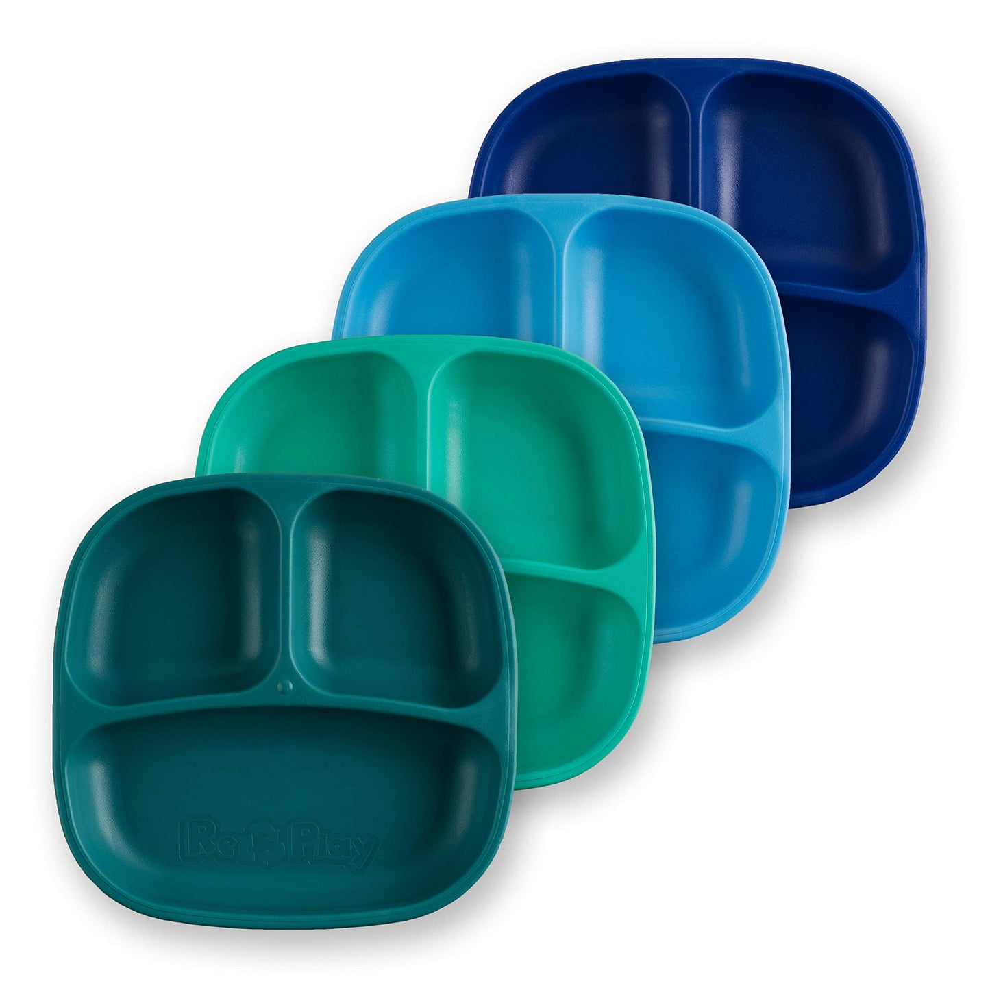 Re Play - 4 Pack 737 Divided Plates With Deep Sides For Baby, Toddler & Child Feeding  Bpa Free  Made In Usa From Eco Friendly R