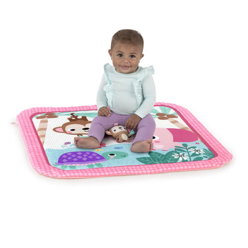 Bright Starts Floral Safari Activity Gym & Play Mat With Take-Along Toys, Ages Newborn +