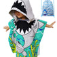 Athaelay Wearable Towel For Kids Toddlers Bath Pool Beach Swim Poncho Cover-Ups Swimwear For Little Boys Girls, Shark Theme With