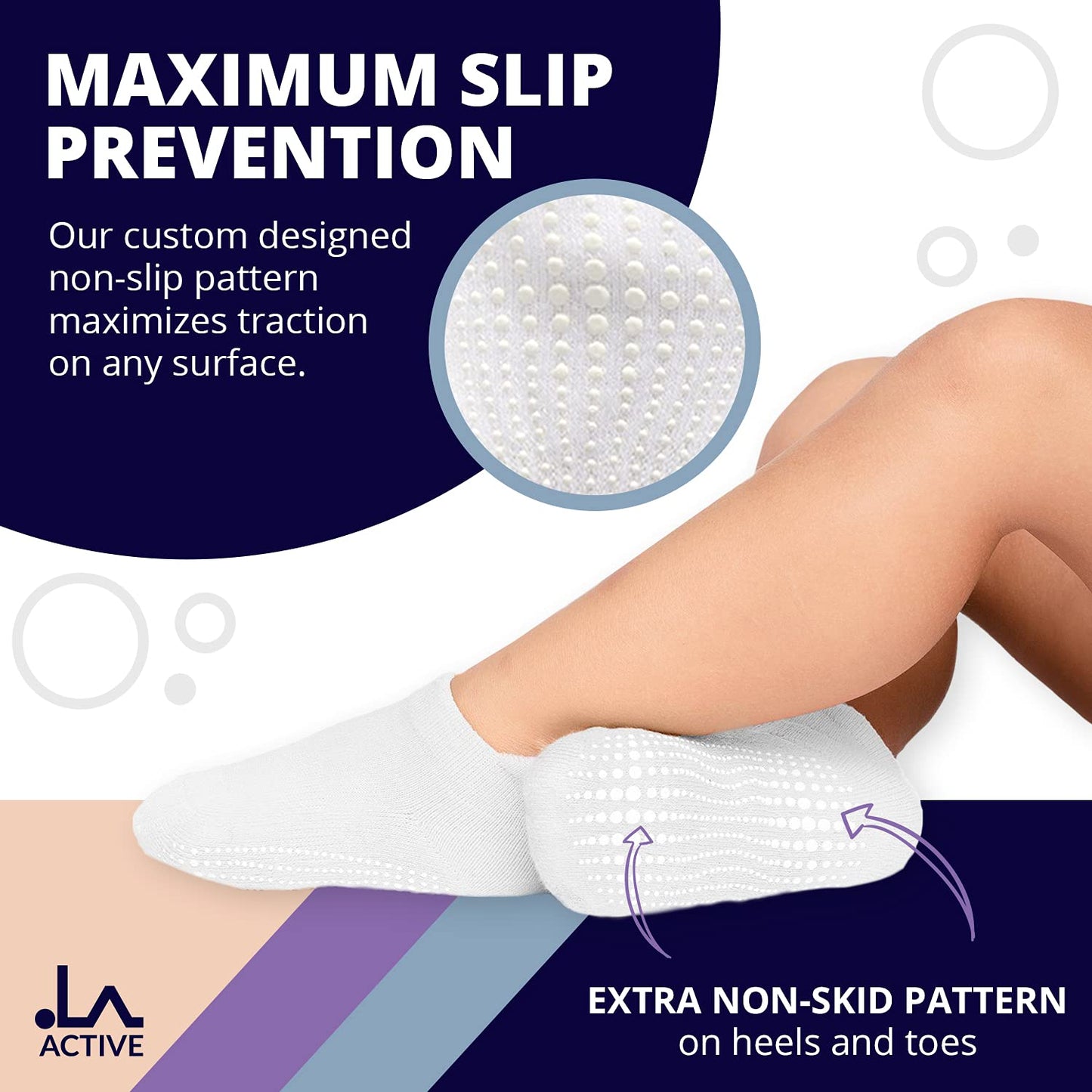 La Active Non Slip Grip Ankle Boys And Girls Socks With Non Skid For Babies Toddlers And Kids Back To School 0-10 Years