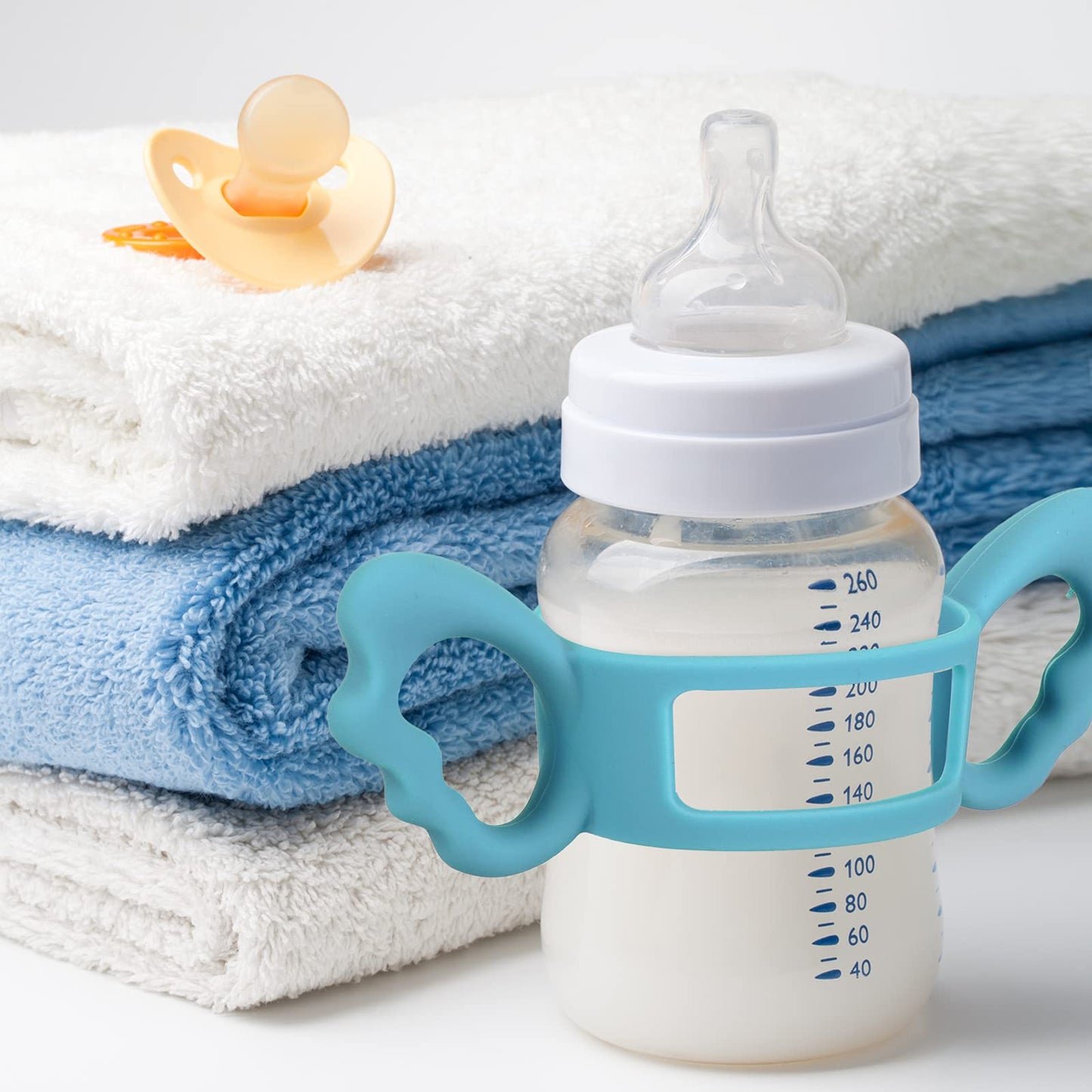 3 Pieces Baby Silicone Bottle Handles Natural Bottle Handle Wide Neck Feeding Handle Easy Carry Handle Lightweight Bottle Handle