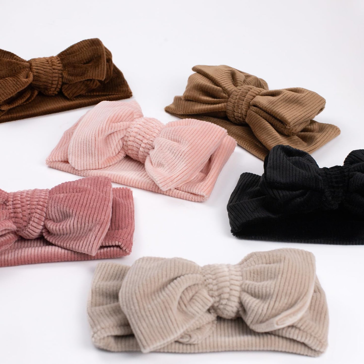 Jiahang Baby Bows Turban Knotted Head Wraps, Corduroy Big Hair Bow Headbands, Stretchy Hair Bands For Newborn Infant Toddlers Gi