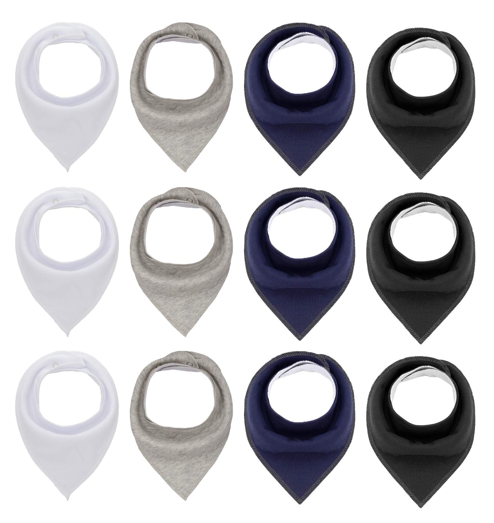 Maiwa Black White Cotton Bandana Snap Drool Bibs For Baby Girls Boys ...