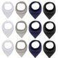 Maiwa Black White Cotton Bandana Snap Drool Bibs For Baby Girls Boys For Drooling Eating Teething For 12 Pack
