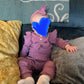 Kulcerry Newborn Infant Baby Girl Clothes Solid Color Bow Ribbed Long Sleeve Romper Pants Headband Outfits Set (Purple,Newborn)