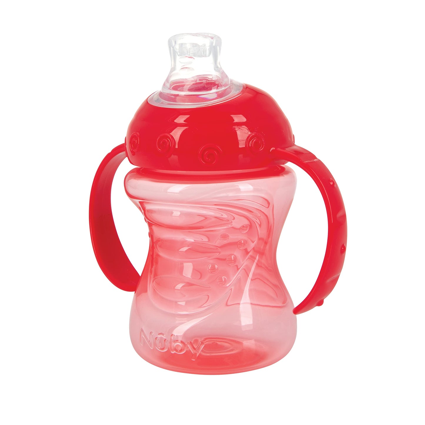 Nuby 2-Pack Two-Handle No-Spill Super Spout Grip N' Sip Cup, 8 Ounce, Colors May Vary