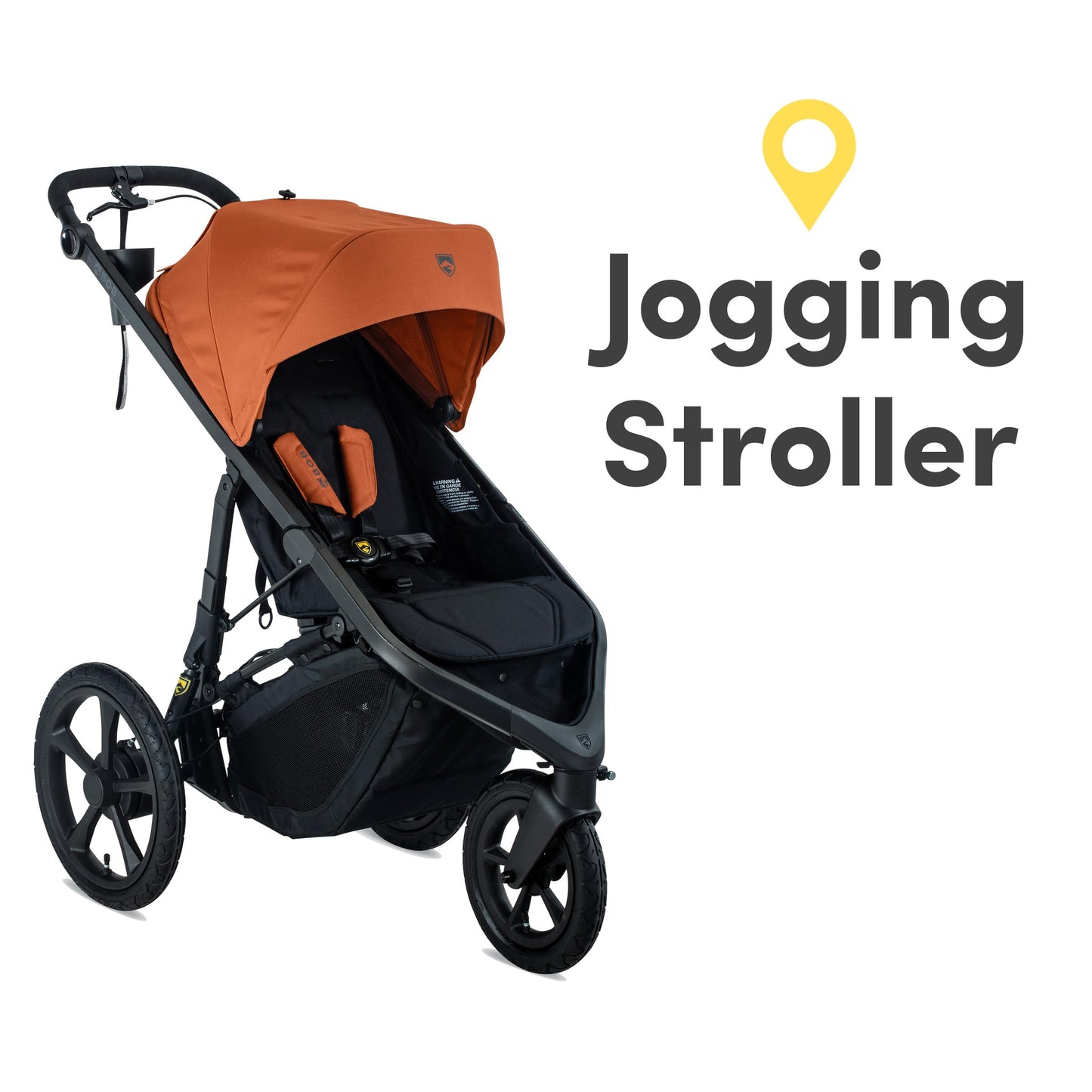 BOB Gear Wayfinder Jogging Stroller with Snack Tray, Independent Dual Suspension, Air-Filled Tires, and 75-Pound Weight Capacity