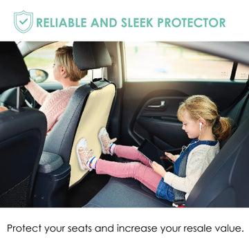 Fh Group Faux Leather Seat Back Kick Protectors, Heavy Duty Car Kick Mats For Kids - 2-Pack Back Seat Protector For Driver And P