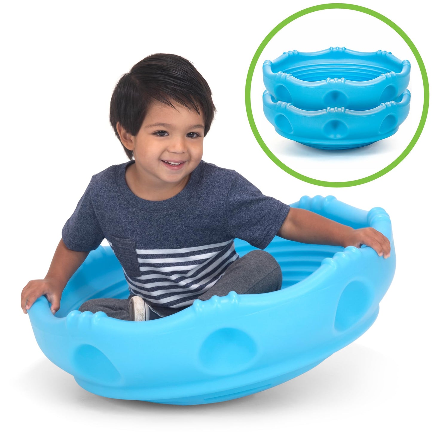 Simplay3 Two Sided Rock Around Wobble Disk And Climbing Dome For Toddlers And Kids - Rocking And Climbing - Indoor/Outdoor - Blu