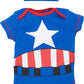 Marvel Avengers Captain America Newborn Baby Boys Cosplay Short Sleeve Bodysuit And Hat 0-3 Months