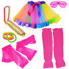 Miayon 6 In 1 80S Costume Accessories For Kids 1980S Fancy Outfits And Tutu Set For 80S Retro Theme Cosplay Party For Girl(Rainb