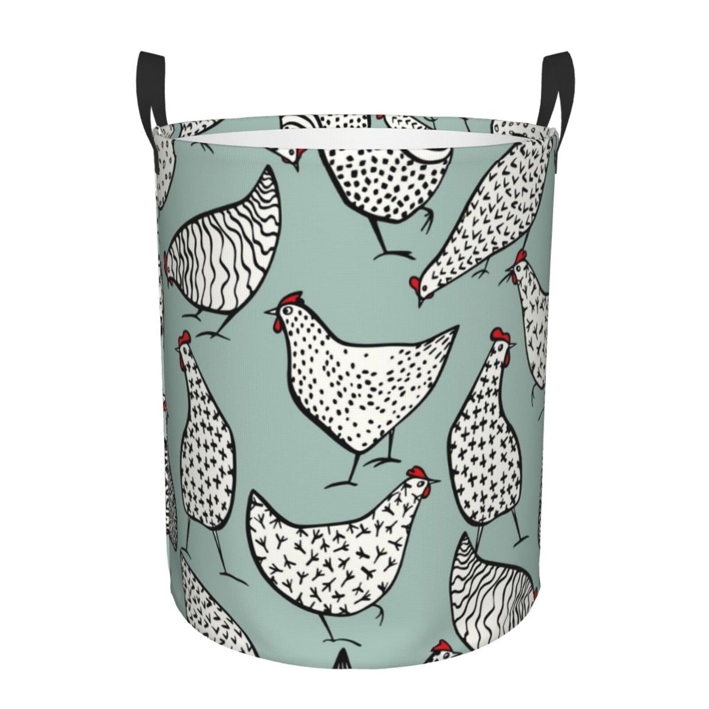 Pevtufa Hand Drawn Chickens Foldable Laundry Basket Organizer,Fabric Clothes Toy Storage Basket Nursery Hamper Storage Bin For H