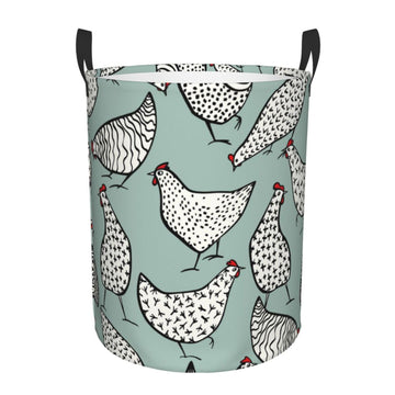 Pevtufa Hand Drawn Chickens Foldable Laundry Basket Organizer,Fabric Clothes Toy Storage Basket Nursery Hamper Storage Bin For H