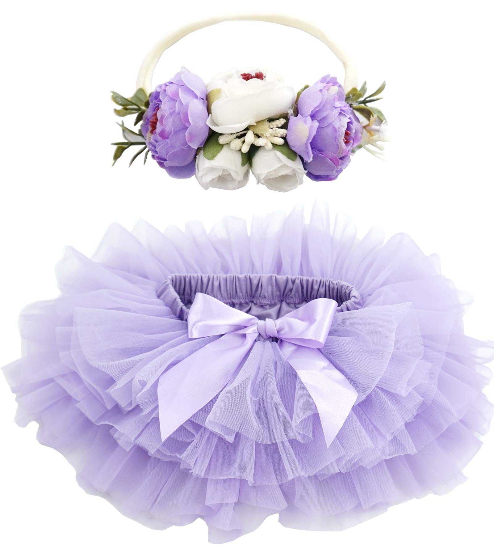 Bgfks Baby Girls Soft Fluffy Tutu Skirt With Diaper Cover,Toddler Girl Tutu Skir WBBAPB08JSFM7PR