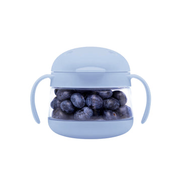 Ubbi Tweat No Spill Snack Container for Kids, BPA-Free, Toddler Travel Cup, Cloudy Blue