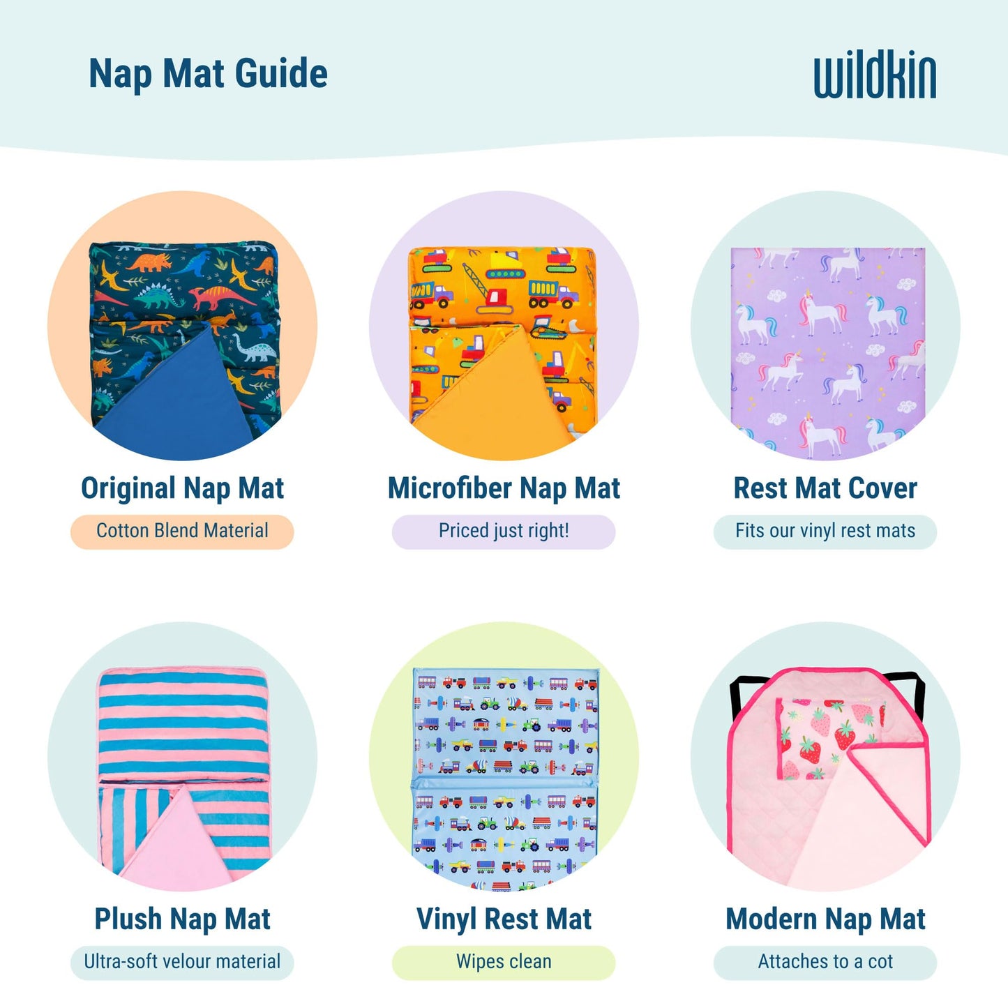 Wildkin Kids Original Nap Mat - Cozy Kids Sleep Mat with Pillow, Ideal for School & Travel - Heroes
