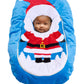 Car Seat Cuties, Baby Car Seat Cover, Stretchy Universal Fit Infant Car Seat CarrierCover for Baby Boys and Girls, Soft & Warm Baby Blanket StyleCar SeatCover, Infant Costume (Santa)