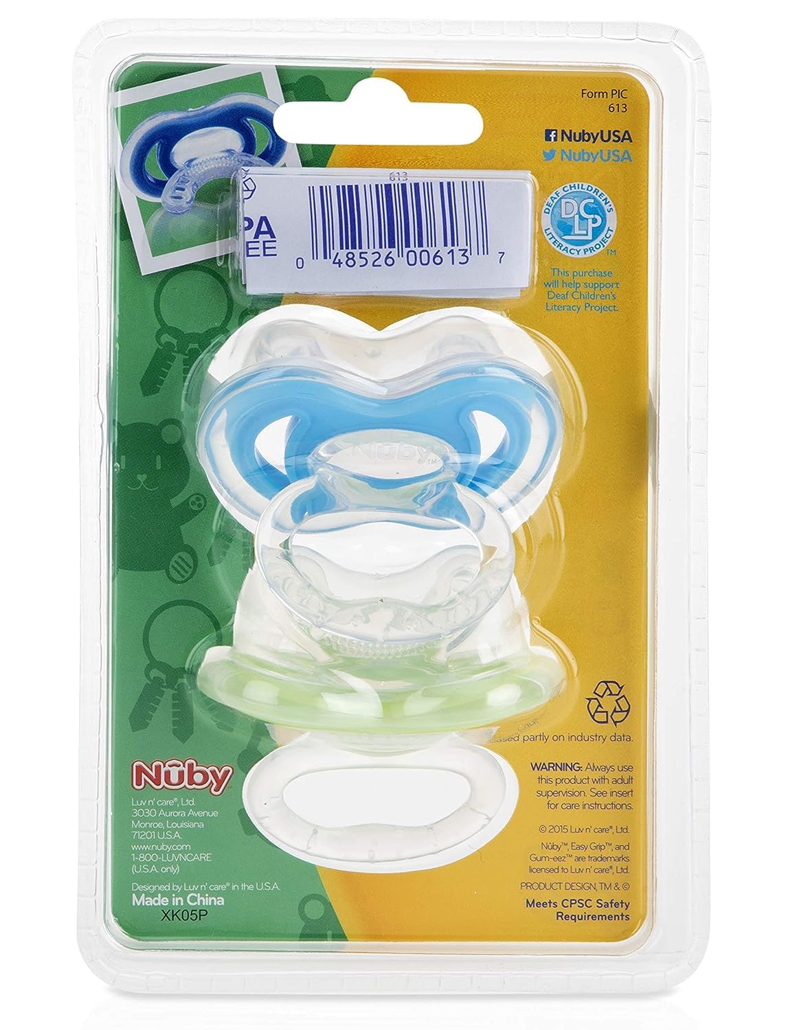 Nuby 2-Pack Gum-EEZ Pacifier Teethers, Colors May Vary