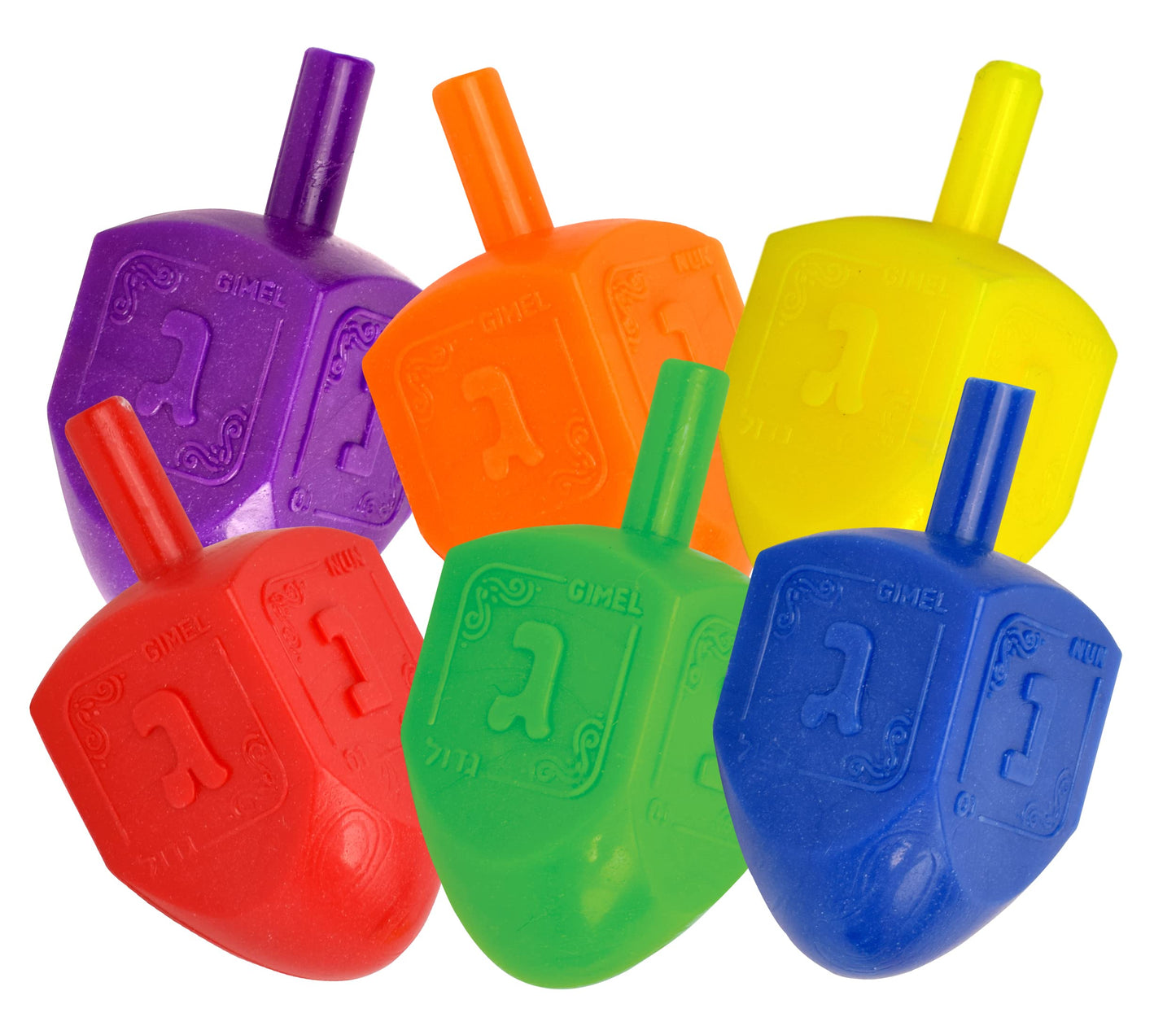 Izzy 'N' Dizzy 100 Medium Dreidels - Assorted Colors - Classic Chanukah Spinning Draidel Game And Prize - Bulk Value Pack