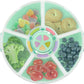 JOOPE Talk Kids Reusable Rotating Snack Container with 5 Separate Compartments, ColorMatching Opening Lid,BPA/PVC-Free, Dishwash