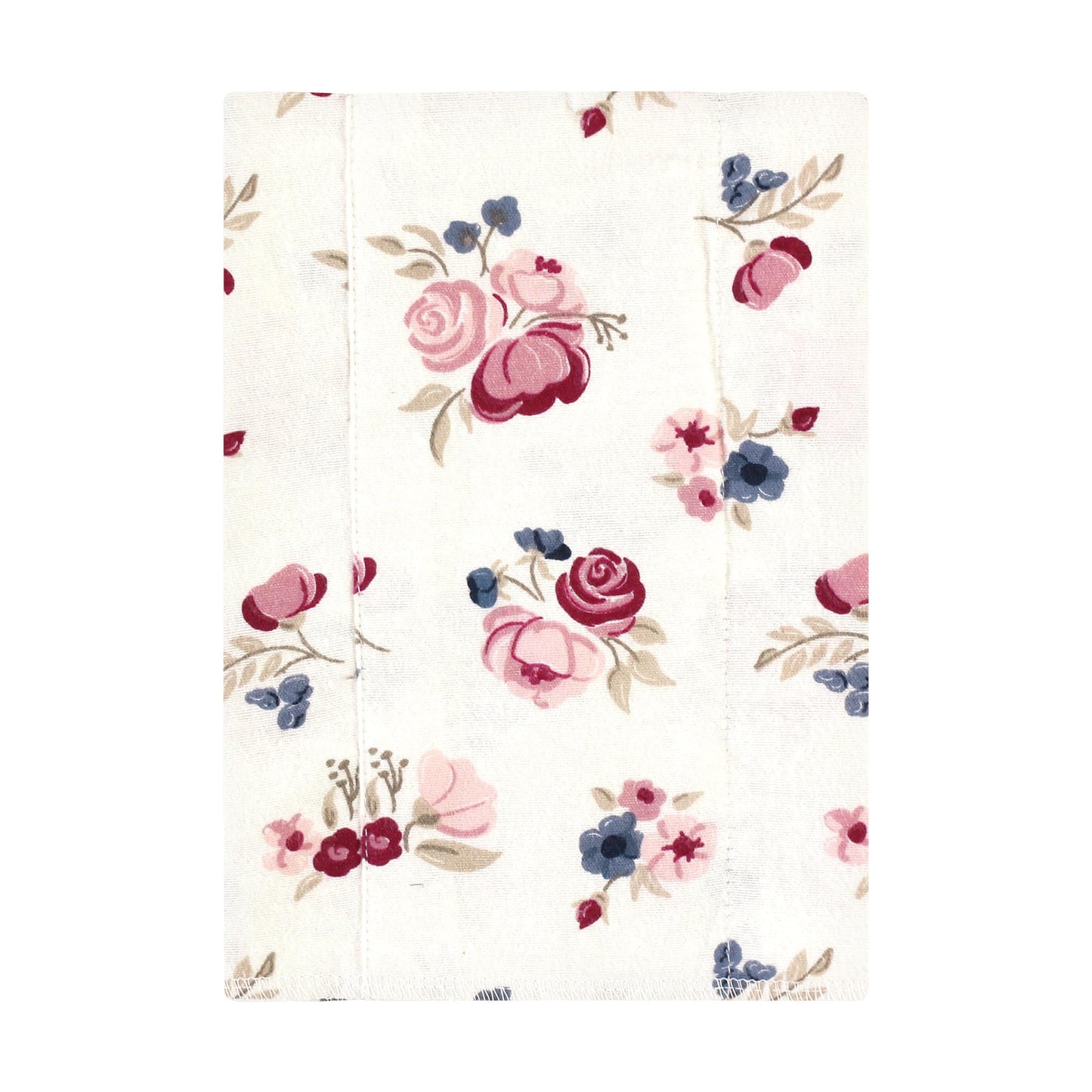 Hudson Baby Unisex Baby Cotton Flannel Burp Cloths, Dusty Rose Floral 4-Pack, One Size