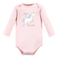 Hudson Baby Unisex Baby Cotton Long-Sleeve Bodysuits, Glitter Unicorn, 9-12 Months