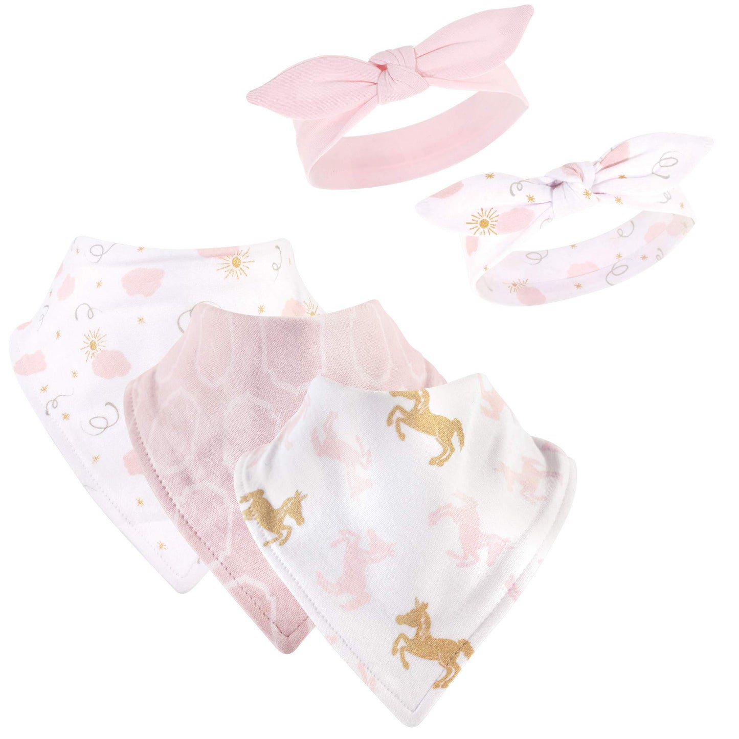 Yoga Sprout 5Pc Bib And Headband Set, Unicorn, One Size