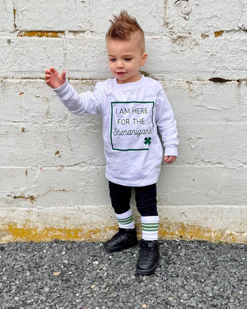 Allshope Toddler Baby Boy St Patricks Day Outfit Long Sleeve Clover Letter Print Sweatshirt And Solid Jogger Pant Clothes Set (C