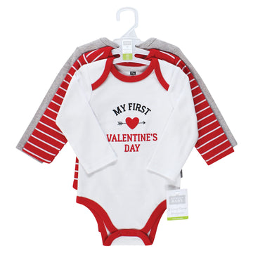 Hudson Baby Unisex Baby Cotton Long-Sleeve Bodysuits, Valentine Heartbreaker, 6-9 Months