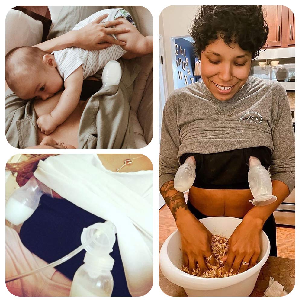Haakaa Manual Breast Pump With Suction Bottom And Purple Stopper (4Oz/100Ml)