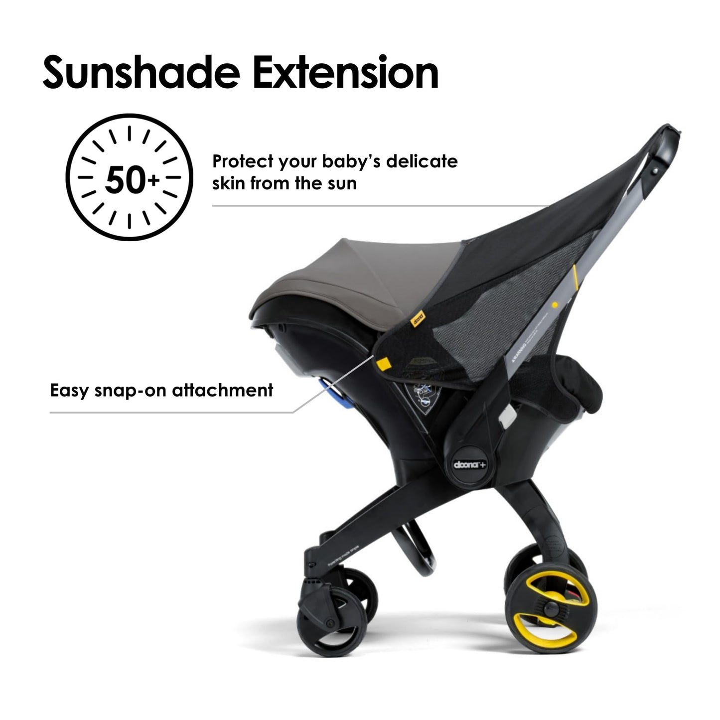 Doona Sunshade Extension - Compatible With Doona Car Seat & Stroller