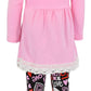 Unique Baby Girls Valentines Day Outfit Layered Heart Toddler Lace Trim Legging Set (6 Years, Pink)