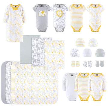The Peanutshell Newborn Layette Gift Set For Baby Boys Or Girls - 23 Piece Gender Neutral Newborn Clothes & Accessories Set - Sa