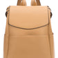 Mia + Sophia Leather Diaper Bag Backpack With Changing Pad, Stroller Straps, Bottle Holder (Brown Olivia)